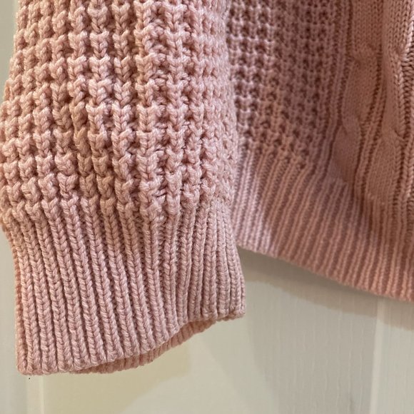 Vintage Cable Knit Pink Sweater - Picture 3 of 7